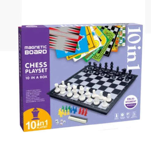 Ultimate 10-in-1 Chess Games of Pure Fun with the Magnetic Board Playset