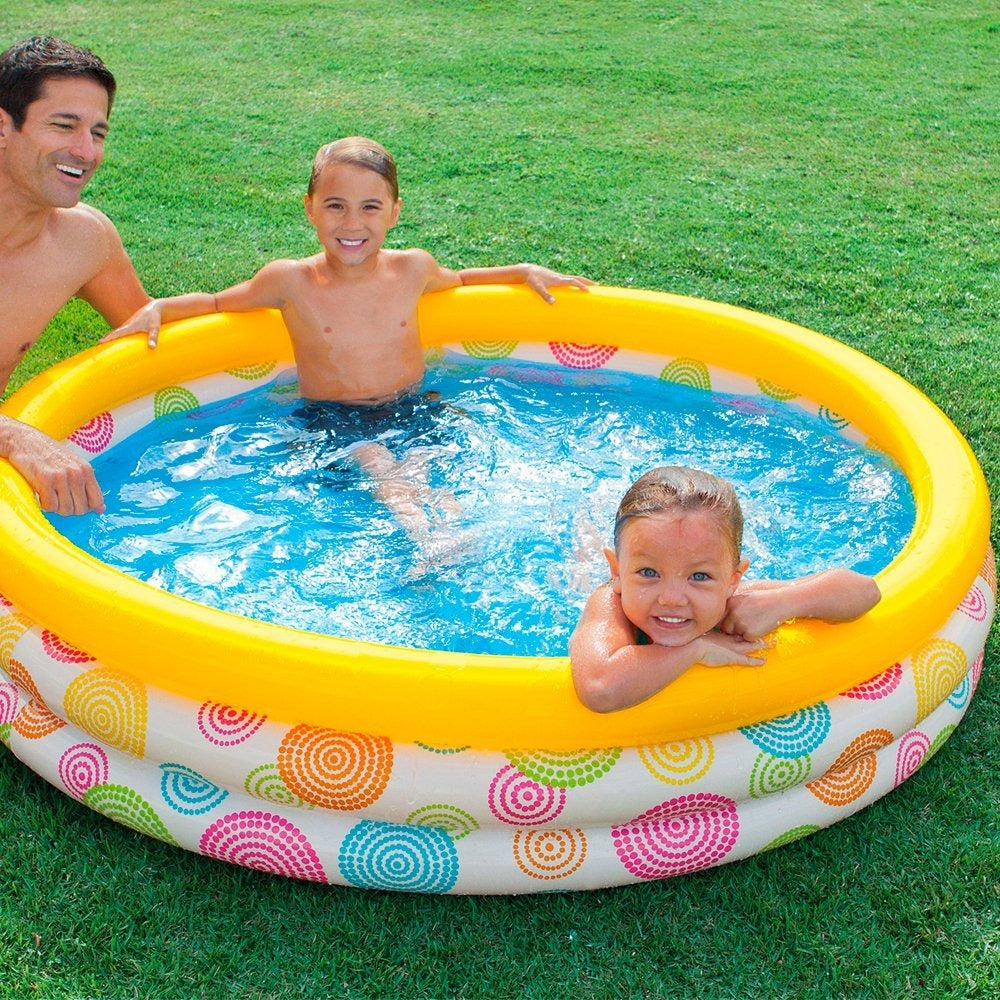 66" x 15" Inflatable Kiddie Pool with Hand Air Pump - Summer Splash Bundle