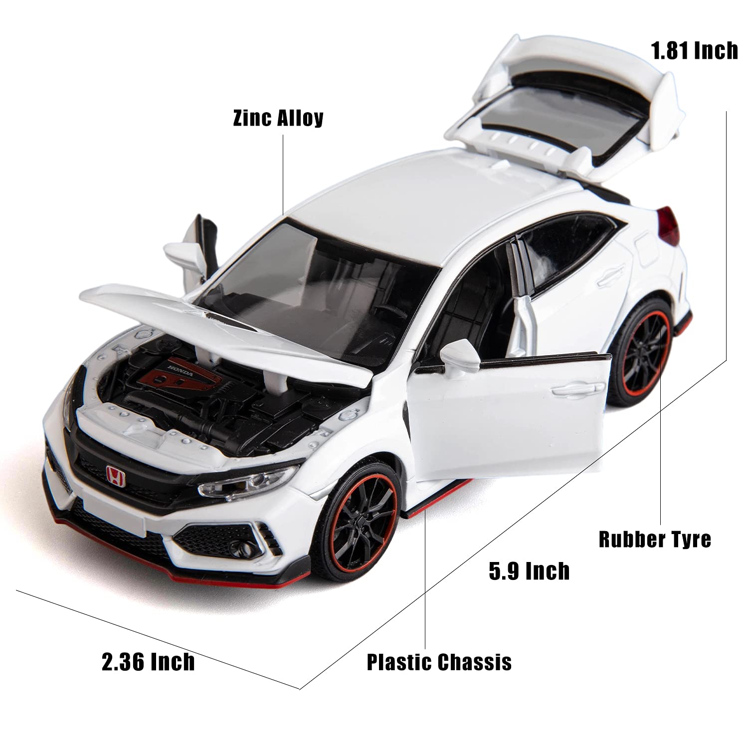 Diecast Metal Body Honda Civic Type R Car