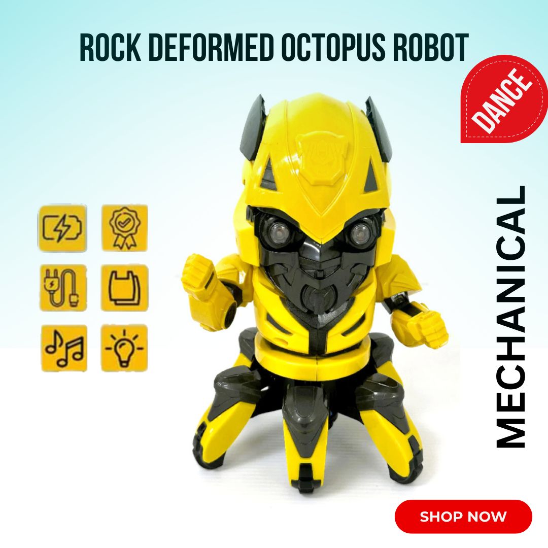 🔥 Rock Deformed Octopus Robot – Dancing Light-Up Mechanical Toy for Kids