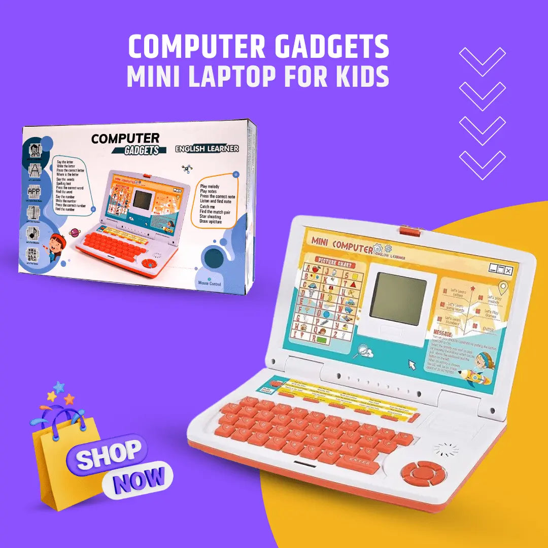 Educational Laptop Computer Toy with Mouse for Kids