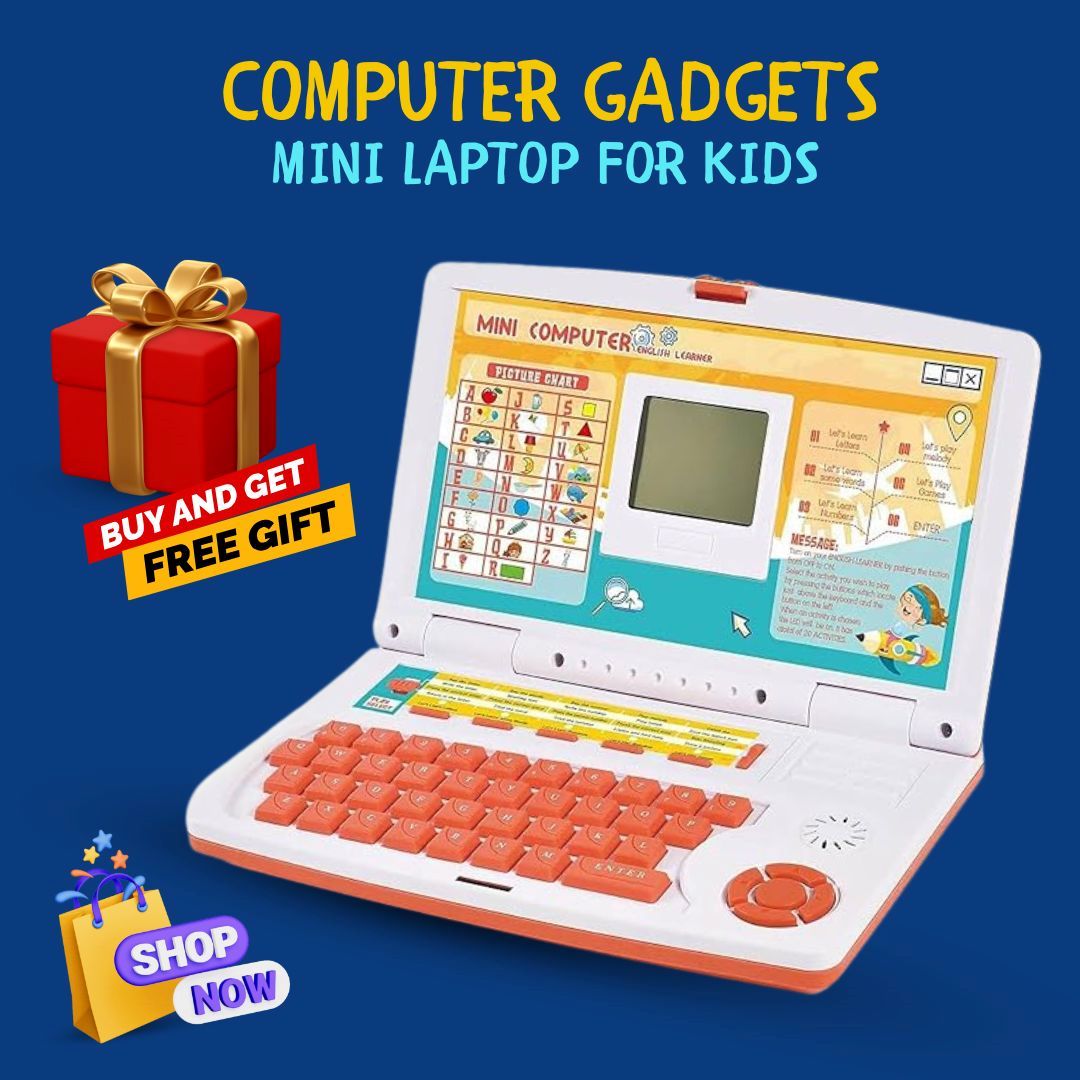Educational Laptop Computer Toy with Mouse for Kids