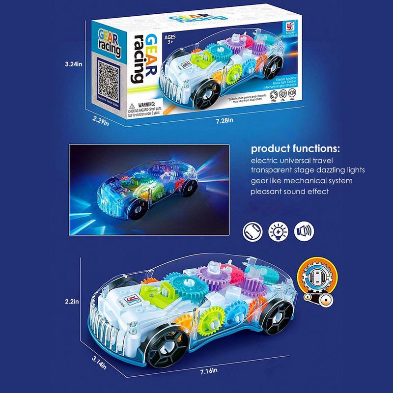 Transparent Gear Racing Car With Light And Music