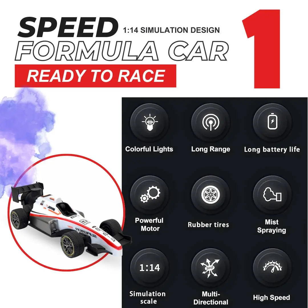 F1 High-Speed Remote Control Car for Kids - Rechargeable Rc Vehicle