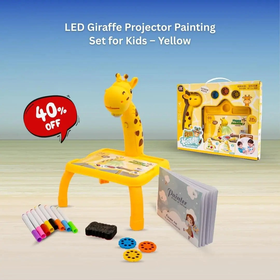 LED Giraffe Projector Painting Table Set for Kids Drawing & Painting